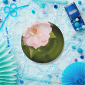 Assiettes En Carton Rose de jardin rose (Fête)