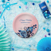 Assiettes En Carton Rose de la marine Butterfly Gold Parties scintilla (Fête)