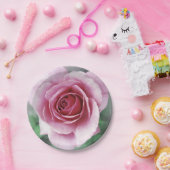 Assiettes En Carton Rose de rose (Fête)