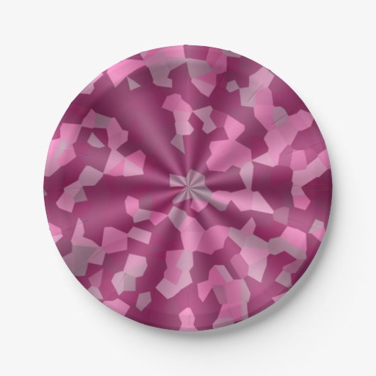 ASSIETTES EN CARTON ROSE DESIGNES SWIRL (Devant)