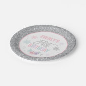 Assiettes En Carton Rose d'ONEderland d'hiver et plaque à papier (Angle)