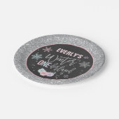 Assiettes En Carton Rose d'ONEderland d'hiver et plaque à papier (Angle)