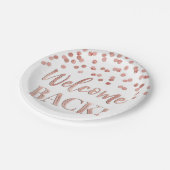 Assiettes En Carton Rose d'or Confetti Bienvenue Plaques de papier arr (Angle)