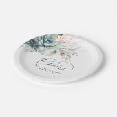 Assiettes En Carton Rose doré végétation élégante moderne Tchin (Angle)