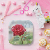 Assiettes En Carton Rose en gouttes de pluie (Fête)