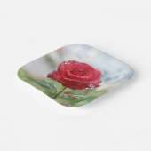 Assiettes En Carton Rose en gouttes de pluie (Angulaire)