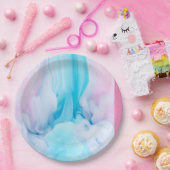 Assiettes En Carton rose et bleu (Fête)