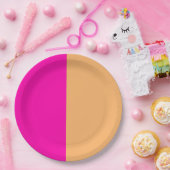 Assiettes En Carton Rose Et Crème Orange (Fête)