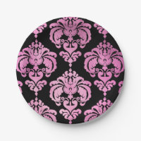 Rose et noir damassé mariage vintage événement fêt