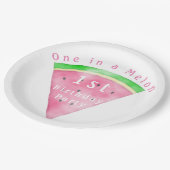Assiettes En Carton Rose et vert dans une pastèque Melon (Angle)