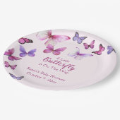 Assiettes En Carton Rose et violet Un petit Baby shower papillon (Angle)