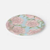 Assiettes En Carton Rose Floral Botanique Blush Rose Joli Motif (Angle)