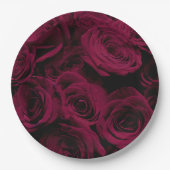 Assiettes En Carton Rose foncé magenta rouge bordeaux (Devant)