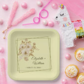 Assiettes En Carton Rose Frame – Celestial Yellow Wedding (Fête)