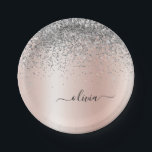 Assiettes En Carton Rose Gold<br><div class="desc">Or rose - Blush Pink and Silver Faux Foil Metallic Sparkle Parties scintillant brossé Monogramme en métal Nom et Plaques de partie initiale. Cela rend le cadeau parfait pour 16 ans,  mariage,  douche nuptiale,  anniversaire,  baby shower ou bachelorette pour quelqu'un qui aime le luxe glam et les styles chic.</div>