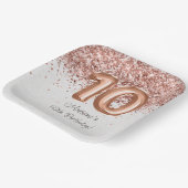 Assiettes En Carton Rose Gold 10e fête d'anniversaire (Angulaire)