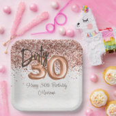 Assiettes En Carton Rose Gold 30e fête d'anniversaire (Fête)