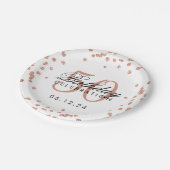 Assiettes En Carton Rose Gold 50e anniversaire Parties scintillant Con (Angle)