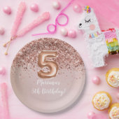 Assiettes En Carton Rose Gold 5e fête d'anniversaire (Fête)