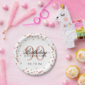 Assiettes En Carton Rose Gold 90th Birthday Parties scintillant Confet (Fête)
