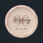 Assiettes En Carton Rose Gold 90th Birthday Parties scintillant Confet<br><div class="desc">Elégante Parties scintillant Gold Faux Rose 90e anniversaire Confetti Blush Pink design.</div>