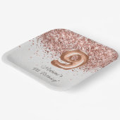 Assiettes En Carton Rose Gold 9e fête d'anniversaire (Angulaire)