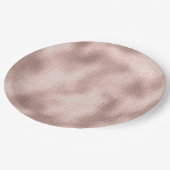 Assiettes En Carton Rose Gold Anniversaire Fleur Rose (Angle)