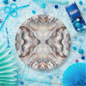 Assiettes En Carton Rose Gold Argent & Marbre Blanc Féminin  (Fête)