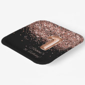Assiettes En Carton Rose Gold Black 1er anniversaire (Angulaire)