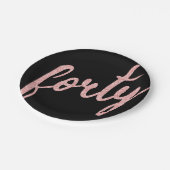 Assiettes En Carton Rose Gold Black 40 Anniversaire Parties scintillan (Angle)