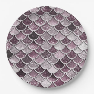 Assiettes En Carton Rose Gold Blush Ombre Parties scintillant Mermaid