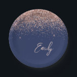 Assiettes En Carton Rose Gold - Blush Pink Navy Blue Parties scintilla<br><div class="desc">Rose Gold - Blush Pink et Navy Blue Sparkle Parties scintillant Monogramme Nom et Plaques de partie initiale. Cela rend le cadeau parfait pour 16 ans,  mariage,  douche nuptiale,  anniversaire,  baby shower ou bachelorette pour quelqu'un qui aime le luxe glam et les styles chic.</div>