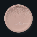 Assiettes En Carton Rose Gold - Blush Pink Parties scintillant Nom du<br><div class="desc">Rose Gold - Blush Pink Sparkle Parties scintillant Monogramme Nom et Plaques de partie initiale. Cela rend le cadeau parfait pour 16 ans,  mariage,  douche nuptiale,  anniversaire,  baby shower ou bachelorette pour quelqu'un qui aime le luxe glam et les styles chic.</div>