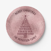 Assiettes En Carton Rose Gold Christian Christmas Scripture - Ajouter  (Devant)