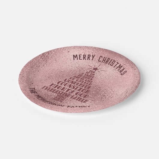 Assiettes En Carton Rose Gold Christian Christmas Scripture - Ajouter  (Angle)