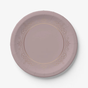 Assiettes En Carton Rose Gold Custom Blank Modèle tendance Élégant