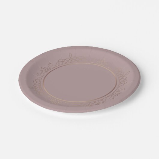 Assiettes En Carton Rose Gold Custom Blank Modèle tendance élégant (Angle)