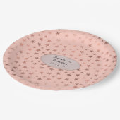 Assiettes En Carton Rose Gold et Blush Foil Stars Mariage (Angle)