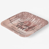 Assiettes En Carton Rose Gold Faux Parties scintillant et Foil fête 21 (Angulaire)