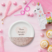 Assiettes En Carton Rose Gold Faux Parties scintillant Sparkle (Fête)