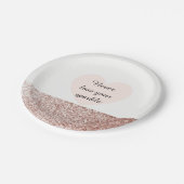 Assiettes En Carton Rose Gold Faux Parties scintillant Sparkle (Angle)