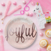 Assiettes En Carton Rose Gold Foil Élégant Noël (Fête)