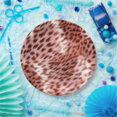 Assiettes En Carton Rose Gold Glam Leopard animal (Fête)