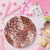 Assiettes En Carton Rose Gold Glam Leopard animal (Fête)