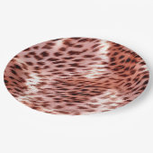 Assiettes En Carton Rose Gold Glam Leopard animal (Angle)
