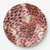 Assiettes En Carton Rose Gold Glam Leopard animal (Devant)