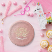 Assiettes En Carton Rose Gold Lotus Yoga Studio Méditation Instructeur (Fête)