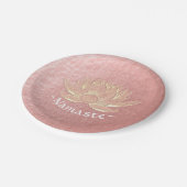 Assiettes En Carton Rose Gold Lotus Yoga Studio Méditation Instructeur (Angle)