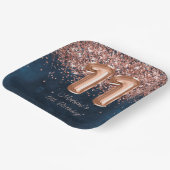 Assiettes En Carton Rose Gold Navy Blue 11e fête d'anniversaire (Angulaire)