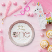 Assiettes En Carton Rose Gold Parties scintillant 1er anniversaire fil (Fête)